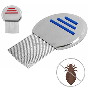 الحيوانات الأليفة الفولاذ المقاوم للصدأ رئيس مشط القمل المسمار موضوع إبرة الكلاب القطط إزالة البرغوث مشط - Product Image 1