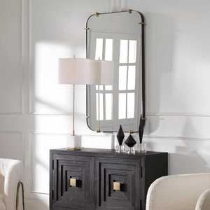 <b>Black</b> <b>Framed</b> <b>Mirror</b> <b>Round</b> Corner Wall <b>Mirror</b> Decorative Vanity <b>Mirror</b> for Bathroom Bedroom Living Room - Product Image 4