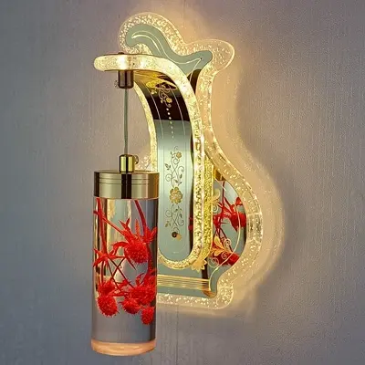 Applique murale en cristal au design floral, luminaire décoratif d'intérieur, idéal pour un couloir, un hôtel, nouveau modèle, vente en gros