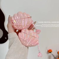 Étui pour écouteurs en coquillages roses de luxe pour Airpods 4 3 2 1 Pro2, housse de protection anti-chute, accessoires pour écouteurs souples
