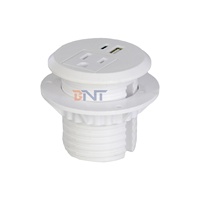 Prise de courant encastrable pour table et canapé, IP44, 1 prise USB de type A+C, diamètre 50 mm, en PC noir, autoportante