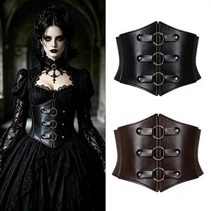 Sabuk Korset Abad Pertengahan Gotik Elastis PU Penyangga Pinggang Lebar untuk Gaun Wanita, Kostum Halloween, Cosplay, dan Properti Kostum Film & TV - Product Image 1