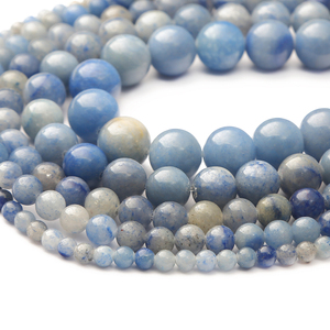 Perline allentate all'ingrosso di <span class=keywords><strong>pietra</strong></span> naturale perline rotonde 6/8/10/12mm aventurina blu per braccialetto fai da te collana accessori per la creazione di gioielli - Product Image 2