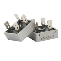 Puente Rectificador Cuadrado KBPC5010 50A 1000V, Puente de Carga, Puente Plano de Cuatro Pines con Conexión Directa