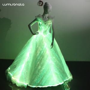 क्लेयर डेनमार्क चमकदार फाइबर ऑप्टिक एलईडी प्रकाश अप शाम गाउन - Product Image 2