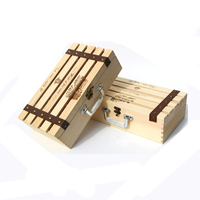 Mallette de transport de stockage de vin de pin à charnière rustique loquet de verrouillage bouteille en bois emballage caisse boîte cadeau pour bière, whisky, Champagne