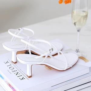 Women Fashion Summer New <b>Sexy</b> Stiletto <b>Heel</b> Sandals Open Toe Single Buckle Strap <b>High</b> <b>Heels</b> Elegant Ladies Dress Heeled Sandals - Product Image 6