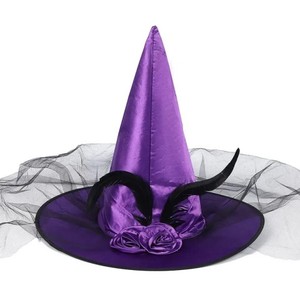 RTS Venta Halloween Adulto Danza Vestir Pluma Rosa <span class=keywords><strong>Bruja</strong></span> Cosplay Fantasma Festival Productos Sombrero - Product Image 1