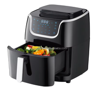 Friteuse à air numérique électrique moderne en acier inoxydable carré de 1700 W et 7 L avec panier antiadhésif et fonction vapeur pour usage domestique