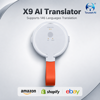 Traducteur intelligent IA X9 en gros, 146 langues, traduction d'appels transversale via application, fournisseur d'usine, 43g, chargement magnétique, nouveau