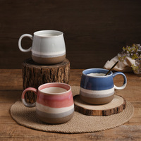 Suministro Exclusivo de Tazas de Cerámica de Alta Calidad Estilo Nórdico para Navidad, Tazas de Cerámica Retro Japonesas de Gran Capacidad