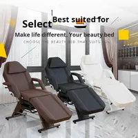 Luxueux PU noir blanc réglable jambe beauté chaise de Massage pliable tatouage barbier lit chaise thérapie faciale cils pas cher