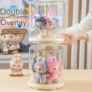 Labubu handgemachte Blind Box Aufbewahrung ständer Transparenter rotierender Anhänger für Plüsch tier puppen Klassische Kunststoff Aufbewahrung sbox