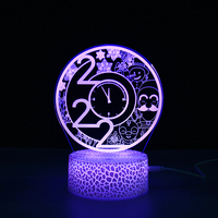 Lampe de bureau LED 3D personnalisée en acrylique à effet d'illusion pour chambre d'enfant, style moderne, recharge USB, veilleuse de Noël pour base de table
