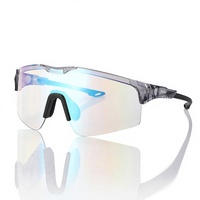 Lunettes de cyclisme professionnelles à verres photochromiques, protection UV400, unisexe, pour course en extérieur, sans monture, avec plaquettes de nez réglables