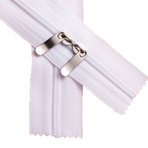 Fermeture éclair en nylon avec double curseur réversible pour usage textile domestique, couleur beige (lot de 3) - Product Image 1