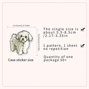 50 Adesivi Graffiti Cane Maltese, Simpatici Adesivi in Vinile a Cartone Animato per Cuccioli Maltesi, per la Decorazione di Laptop e Borracce per Amanti degli Animali Domestici - Product Image 6
