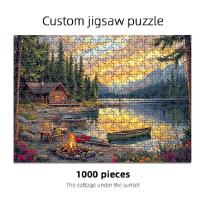 Puzzle Personalizzati Stile Casa sul Lago 500/1000 Pezzi World Box Bule Board Gioco Familiare Colorato Personalizzato per Bambini/Adulti - Product Image 5