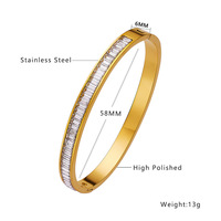 Pulsera de Moda para Mujer, en Acero Inoxidable 316L, Plateada/Dorada/Rosa, con Baño de Oro de 18K y Diseño de Bambú Esmaltado, Ideal para Aniversario