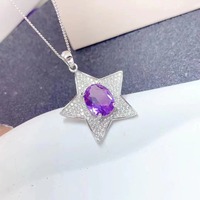 Offre Spéciale déclaration hawaïenne 925 argent naturel améthyste collier et boucles d'oreilles ensembles de bijoux