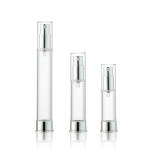 Botella de Plástico Delgada Personalizada para Loción, Botella de Plástico sin Aire Plateada de 10 ml, 15 ml, 20 ml, 30 ml, 35 ml - Product Image 1