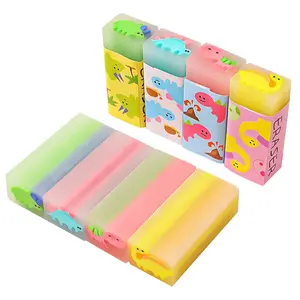 Cancelleria per gomme in gomma 2d con matita trasparente in pvc di design animale jelly fruit per bambini e promozione