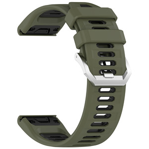 Bracelet de montre en silicone bicolore à libération rapide compatible avec Garmin Fenix 5/6/7/7 Pro/8 22 mm 26 mm - Product Image 3