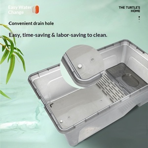 Прямоугольный террариум для черепах из полипропилена с функцией фильтрации, дренажа, для выгула, выведения и кормления - Product Image 3