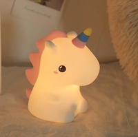 Veilleuse licorne arc-en-ciel pour chambre d'enfant capteur tactile couleur changeante lampe bébé batterie cadeau spécial accompagnant le sommeil