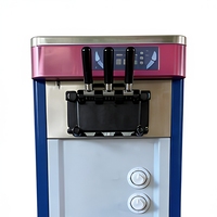 Machine à glace verticale à trois saveurs, haute efficacité, capacité de production de 25L/h, 100KG, pour stand alimentaire