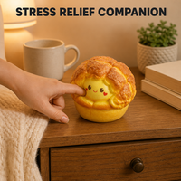 Jouet Squishy Smiley Pineapple Bun à Remontée Lente, Motif Crustes Craquelées, Anti-Stress, Cadeau de Bureau