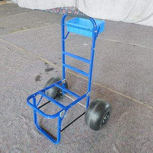 Sıcak satış alüminyum katlanır balıkçılık plaj alışveriş için iki balon tekerlek plastik platformu ile market arabası depolama araçları - Product Image 6