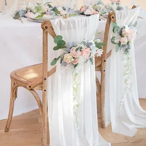 Luxe Bruiloft Podium Chiffon Stof Drape Achtergrond Boog Decoraties Tent Swag Opknoping Gordijn Voor Bruiloft Evenement Feest