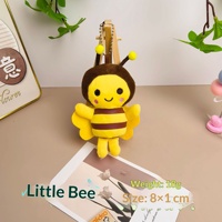 Porte-clés Abeille Mignonne en Peluche, Jouet Abeille Doux en Peluche pour Sac et Porte-clés, Cadeau de Mariage, Prix d'Usine en Gros, Faible MOQ