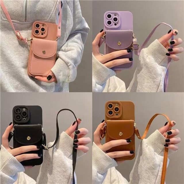 For IPhones 15 Plus Card Holder Crossbody Lanyard Apple 16 Pro Max Cover wholesale Telephone Wallet Function Cell Phone Case