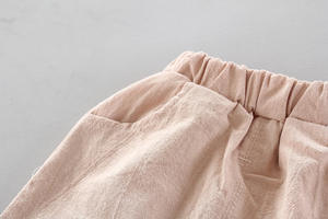 Fabricant de vêtements pour enfants, t-shirts en coton uni à motifs d'animaux de dessin animé, à simple boutonnage, couleur café clair, ensemble pantalon - Product Image 3