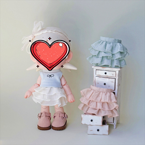 Falda con volantes escalonados original para muñecas Zsiga de 10 cm, falda de pastel en capas Kawaii para muñecas de peluche Kitty de piernas largas, vestido para muñecas mini - Product Image 1