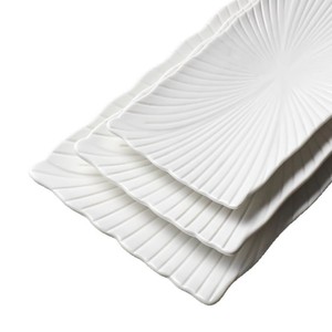 Assiette de service rectangulaire longue en porcelaine blanche pure, moderne, simple et haut de gamme, pour sushi, style occidental, usage commercial - Product Image 5