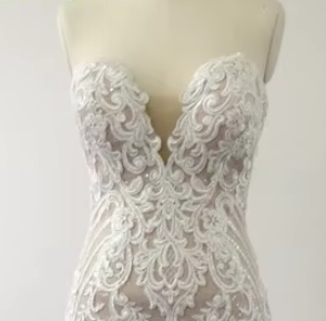 Abito <span class=keywords><strong>da</strong></span> <span class=keywords><strong>sposa</strong></span> con scollo a v a sirena abito <span class=keywords><strong>da</strong></span> <span class=keywords><strong>sposa</strong></span> in pizzo speciale champagne FD2024 - Product Image 4