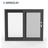Fenêtres coulissantes modernes en aluminium MINGLEI avec design à grilles, verre trempé teinté pour maisons