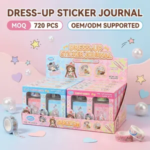 Kit de Papelería para Diario DIY para Niñas al por Mayor, Set de Libro de Pegatinas de Disfraces de Dibujos Animados con Caramelos Explosivos de 1.5g y Pinzas, Juguete de Caramelos - Product Image 1