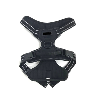 Düşük Fiyatlı Günlük Köpek Eğitimi Kişiselleştirilmiş Siyah Polyester Naylon Tasma Göğüs Tasması Nefes Alabilen Ayarlanabilir Çekişsiz Büyük Köpek - Product Image 1