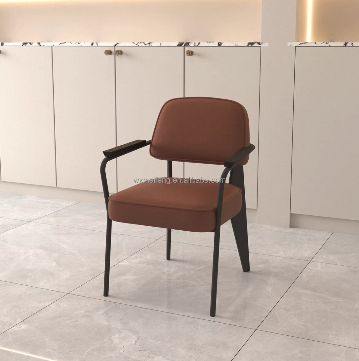 Chaise marron-marine