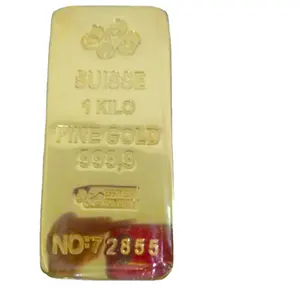 Barra di tungsteno placcata placcata oro in metallo su misura commemorativa di alta qualità 1 oz 24k distintivo per lingotti d'oro puro