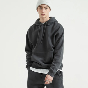 <span class=keywords><strong>Felpa</strong></span> con <span class=keywords><strong>Cappuccio</strong></span> Larga da <span class=keywords><strong>Uomo</strong></span> per Autunno e Inverno con Pile Spesso e Felpe in Cotone da 350G - Product Image 1