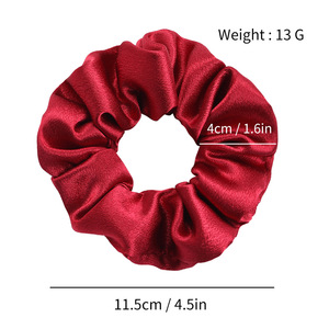 Yucat Bán Buôn Biểu Tượng Tùy Chỉnh Satin Scrunchies Chất Lượng Tốt Scrunchy Rắn Màu Đàn Hồi Tóc Ban Nhạc Tóc Đuôi Ngựa Phụ Kiện Cho Phụ Nữ - Product Image 4