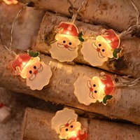 Guirlandes lumineuses de Noël à LED, styles Père Noël et Bonhomme de neige, lumières décoratives pour l'ambiance des fêtes de Noël, décorations intérieures et extérieures pour la maison