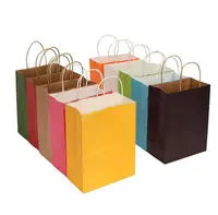 ร้อนขายสีที่แตกต่างกันถุงของขวัญกระดาษที่กำหนดเองด้วยสตริง