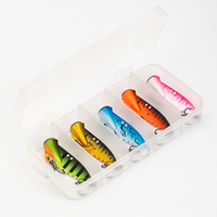 WEIHE 5 pièces/boîte 66g Leurre VIB Métal Grande Bouche Ensemble Appâts de Pêche Artificiels