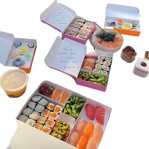 カスタム黒寿司ロールテイクアウトランチボックスソース仕切りトレイ付きパーティーフードに対応配送ボックス包装大皿ボックス - Product Image 5